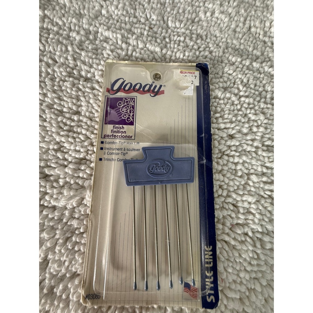 Vintage 1996 Goody Comfor-Tip Hair Lift Metal Prong‎ Pick Blue Style Line 03085